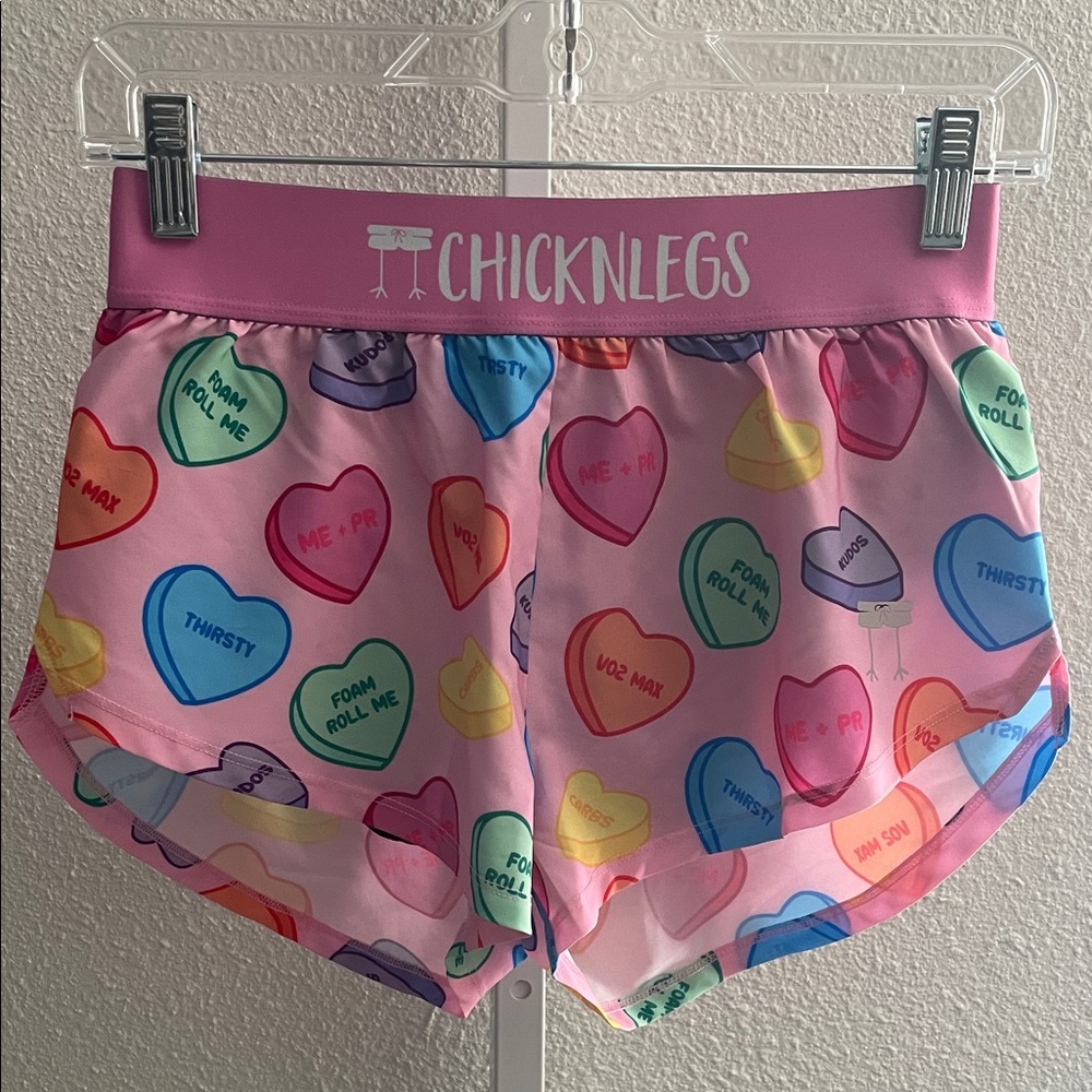 Chicknlegs Pink Candy Heart Athletic Shorts